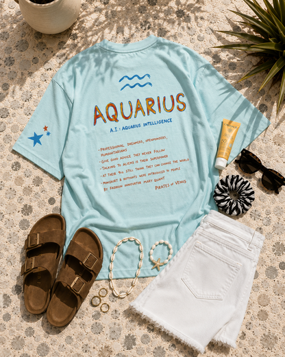 T-shirt Oversized Ζώδια Υδροχόος/Aquarius | Pirates of Venus