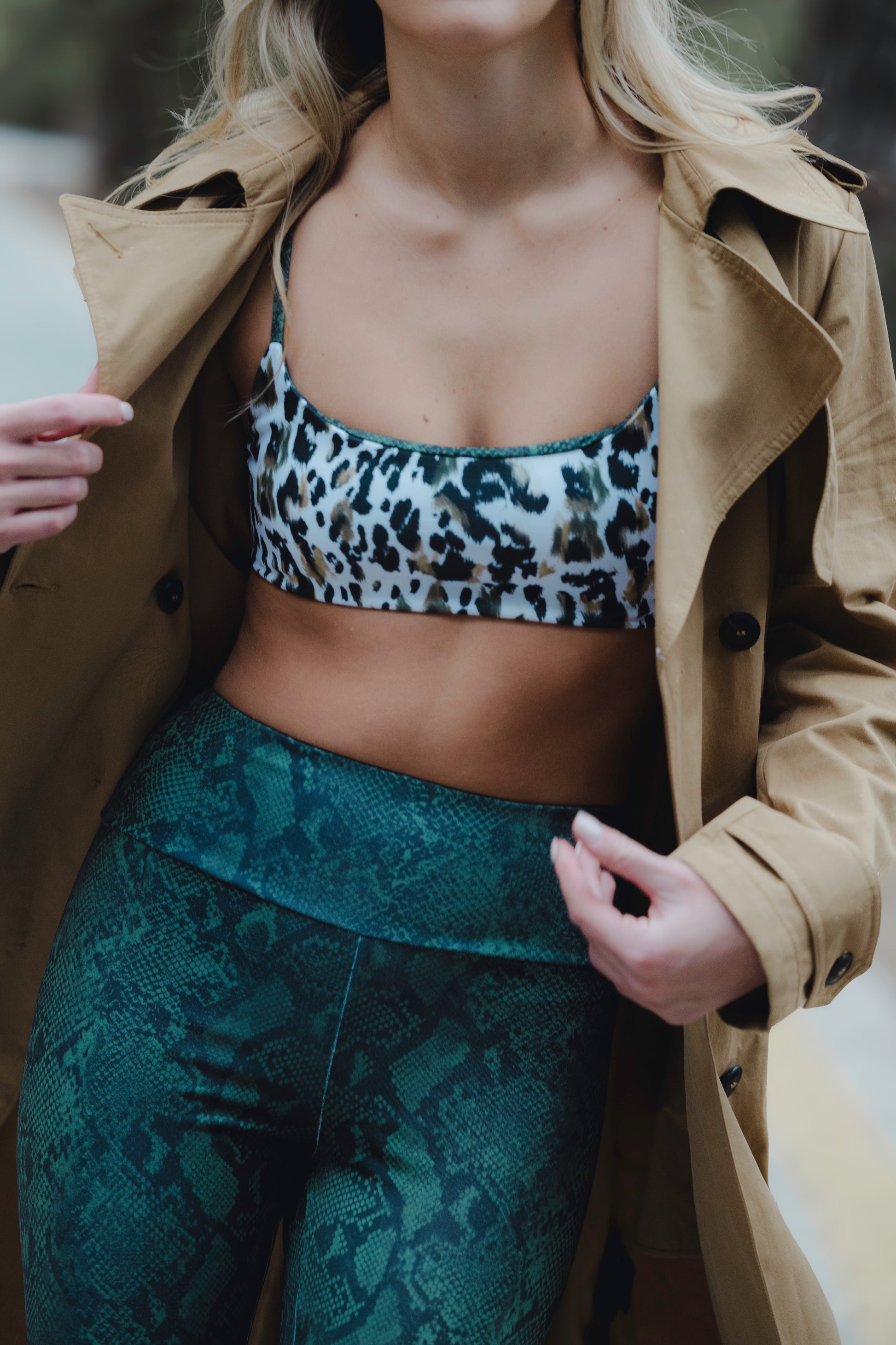Freya Top Green Leopard Snakeskin Pirates Of Venus