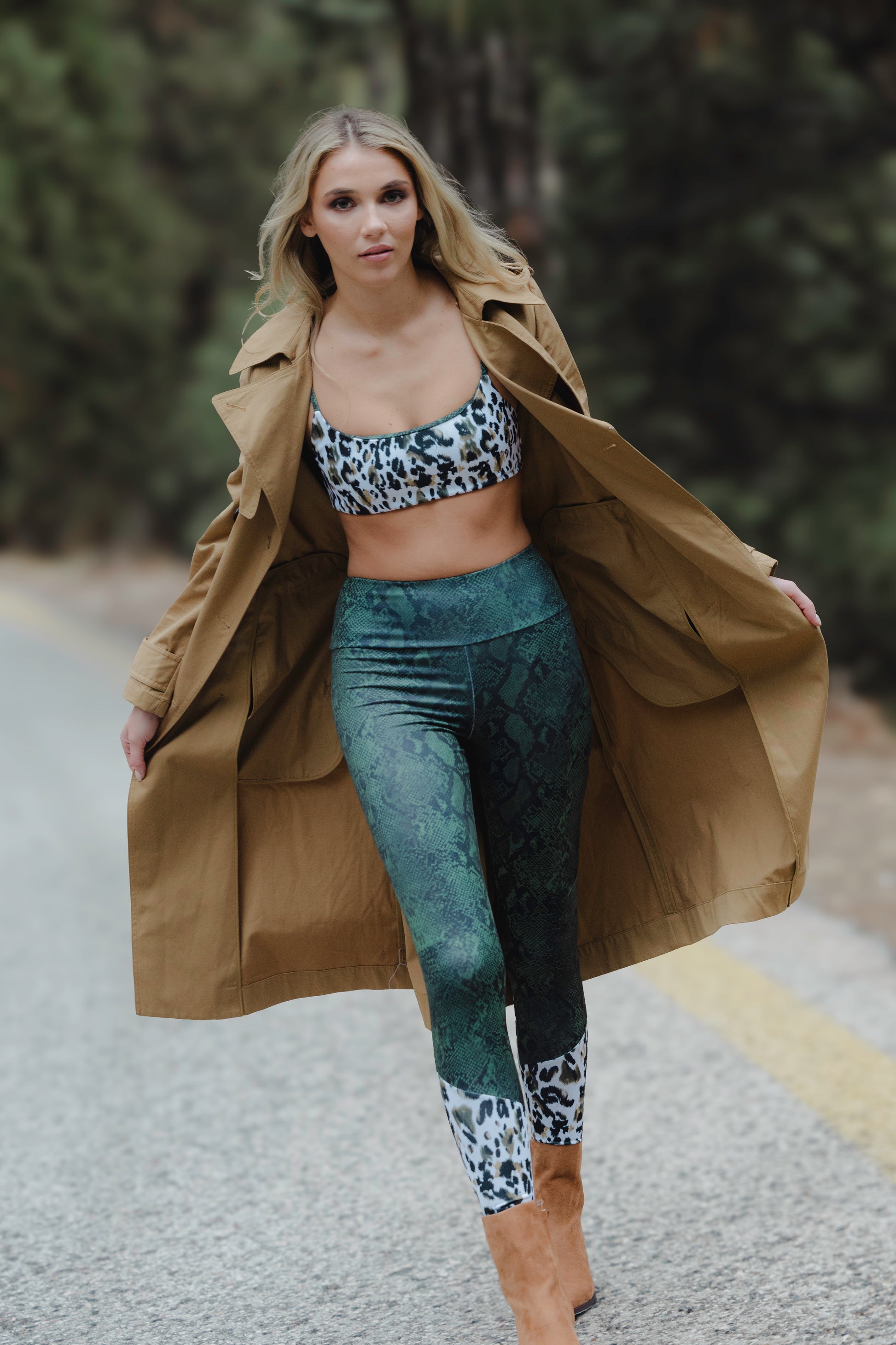 Freya Top Green Leopard Snakeskin Pirates Of Venus