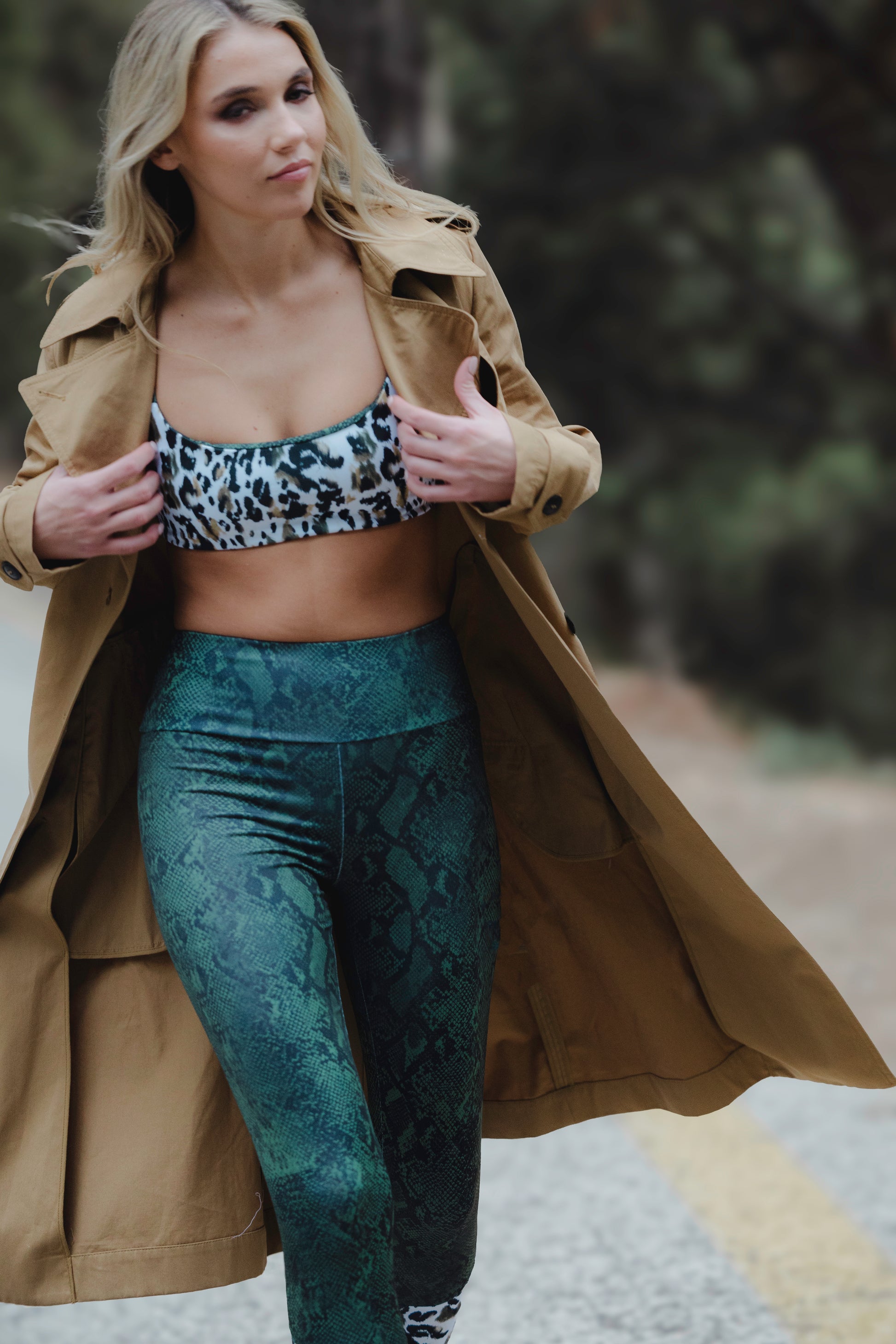 Freya Top Green Leopard Snakeskin Pirates Of Venus