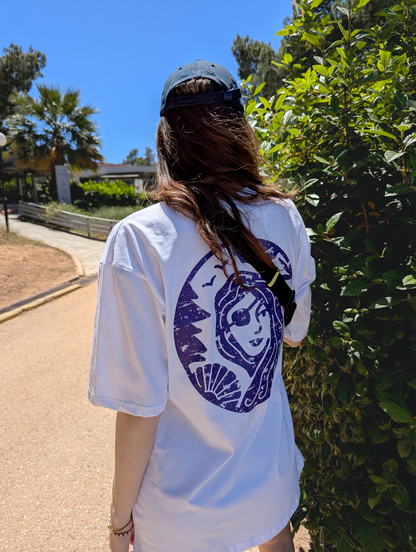 Λευκό γυναικείο  oversize T-shirt Pirates of Venus από βαμβάκι Διαστάσεις