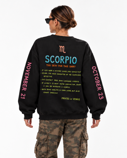 Scorpio/Σκορπιός Zodiac Oversized Sweatshirt — Pirates of Venus Active